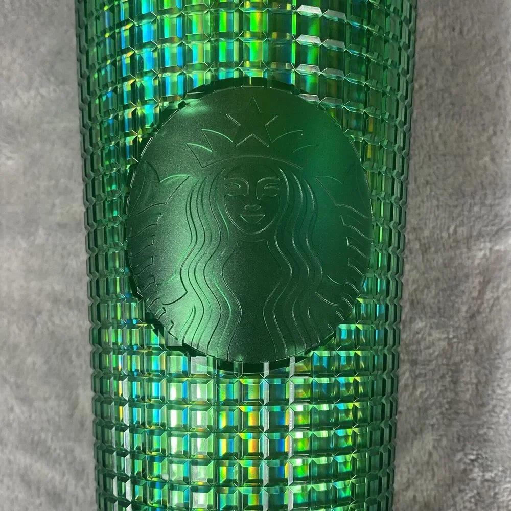 New Starbucks Tumbler Cup Venti‎ 2022 Disco Ombre Watermelon Studded Grid Straw